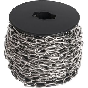 50ft 304 Stainless Steel Hanging Chain Jack Chain Link Light Duty Chain Utility Chain for Home Outdoor Camping Hanging, Metal Chain for Bird Feeders, Overhead Lights, Artworks, Flowerpots (2mm*15m)
