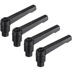 uxcell 4pcs Clamping Lever Adjustable Handles M8 Metric Female Thread Level Handle Hand Knobs Quick Release Black for Lathe Machinery