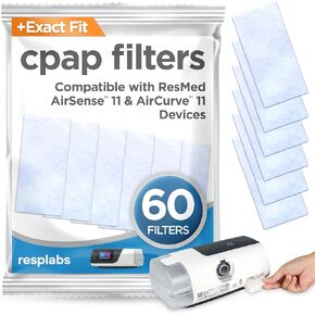 resplabs CPAP Filters Compatible with The ResMed AirSense 11 Machine (Pack of 60)