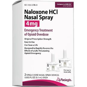 Naloxone HCI Nasal Spray, 4 mg – Emergency Treatment for Opioid Overdose - Rapid-Response Opioid Overdose Reversal, 2 Dose Single Use Nasal Spray