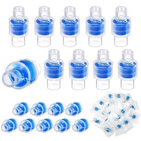 Qualirey 20 Pcs HME Heat Moisture Exchange Filter Humidification Solution Filter Individually Sealed Packaging HME Filter Replacement for Tracheostomy Supplies