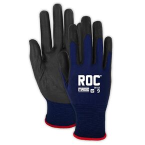 MAGID ROC 21G Ultra-Thin Foam Nitrile Palm Coated Work Gloves, 12 Pair, Size 8/Medium - GP212