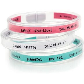 Mabis ID Wrist Bands, 50 Count, Tubular and Waterproof with Multiple Insert Colors, Hospital ID Bracelet, Party Wristbands or Event Bracelet, 50 Count (Pack of 1)