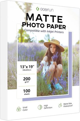 100 Sheets Matte Photo Paper 8.5x11, Goefun Inkjet Photo Printer Paper 200GSM Thick Photo Paper for Dye Ink and Pigment Ink in Kuwait