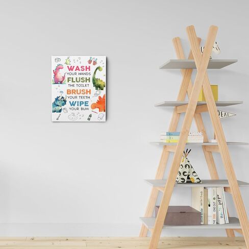 Ryeolo Bathroom Rules Wall Art Prints,Funny Bathroom Rules Signs Canvas Prints Wall Art,Kids Bathroom Wall Decor,Kids Bathroom Decor,Toddler Bathroom Decor in Saudi Arabia