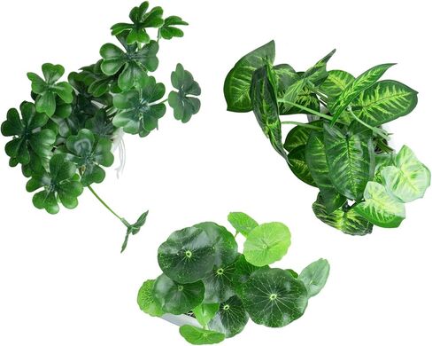MyGift Modern Trio of Artificial Assorted Green Leaf Plants Potted in Black Ceramic 3-Inch Square Pots, Small Faux Foliage Indoor Tabletop Houseplants, 3 Piece Set in Saudi Arabia