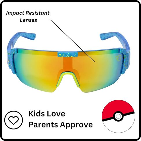 Sun-Staches Pikachu Sports Wrap Sunglasses for Kids, Official Pokémon Arkaid Shades with UV400, One Size Fits Most Kids in Saudi Arabia