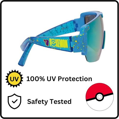 Sun-Staches Pikachu Sports Wrap Sunglasses for Kids, Official Pokémon Arkaid Shades with UV400, One Size Fits Most Kids in Saudi Arabia