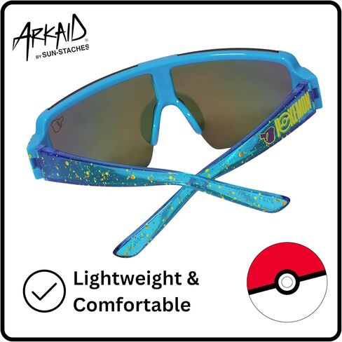 Sun-Staches Pikachu Sports Wrap Sunglasses for Kids, Official Pokémon Arkaid Shades with UV400, One Size Fits Most Kids in Saudi Arabia