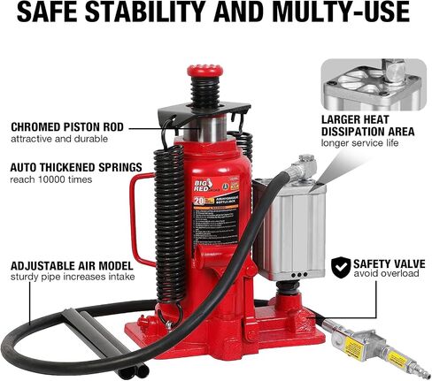 BIG RED 20 Ton (40,000 LBs) Torin Pneumatic Air Hydraulic Car Bottle Jack for Auto Repair and House Lift, Blue, ATA92006UR in Saudi Arabia