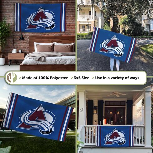 Desert Cactus Colorado Avalanche Flag NHL 100% Polyester Indoor Outdoor 3x5 feet National Hockey League Team Flags (Flag F) in Saudi Arabia