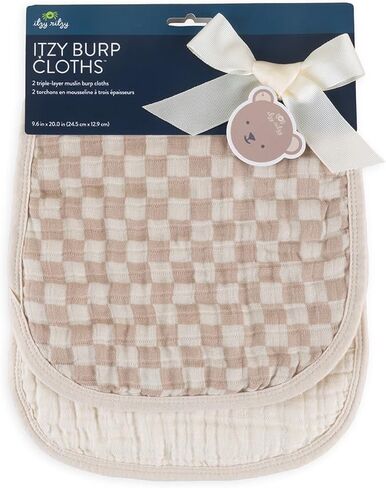 Itzy Ritzy Set of 2 Baby Burp Cloths – Ultra-Soft Absorbent Burping Cloths for Babies - Made of 100% Cotton Muslin and Generously Sized with Trendy Coordinating Prints – Machine Washable (Strawberry) in Saudi Arabia