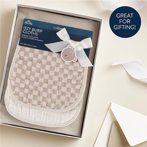 Itzy Ritzy Set of 2 Baby Burp Cloths – Ultra-Soft Absorbent Burping Cloths for Babies - Made of 100% Cotton Muslin and Generously Sized with Trendy Coordinating Prints – Machine Washable (Strawberry) in Saudi Arabia