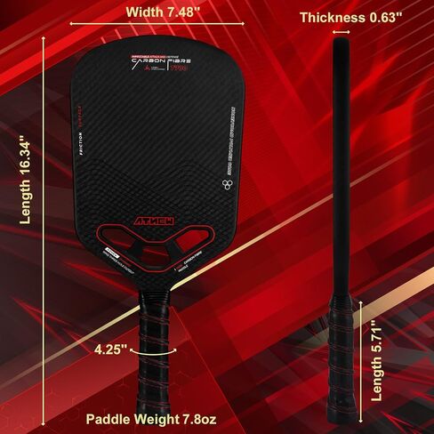 Edgeless Pickleball Paddle,T700 3K Carbon Fiber Picklebll Paddle,16MM Thermoformed Pickleball Paddle with Three Holes,Unique Hollow Design for Excellent Power and Control in Saudi Arabia
