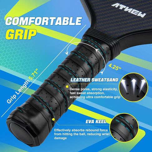 Edgeless Pickleball Paddle,T700 3K Carbon Fiber Picklebll Paddle,16MM Thermoformed Pickleball Paddle with Three Holes,Unique Hollow Design for Excellent Power and Control in Saudi Arabia