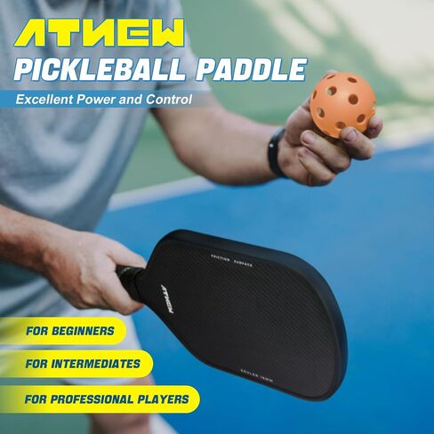 Edgeless Pickleball Paddle,T700 3K Carbon Fiber Picklebll Paddle,16MM Thermoformed Pickleball Paddle with Three Holes,Unique Hollow Design for Excellent Power and Control in Saudi Arabia