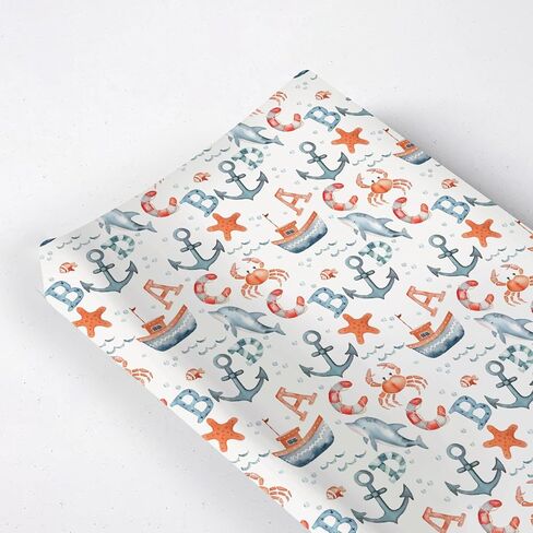 Ocean Animals Changing Pad Cover, Ocean Whale Sea Turtle Baby Diaper Changing Table Pad Cover, Unisex Ocean Whale Pattern Baby Diaper Table Changing Mat Sheet for Baby Boys Girls-16 * 32 in Saudi Arabia