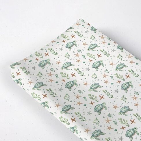 Ocean Animals Changing Pad Cover, Ocean Whale Sea Turtle Baby Diaper Changing Table Pad Cover, Unisex Ocean Whale Pattern Baby Diaper Table Changing Mat Sheet for Baby Boys Girls-16 * 32 in Saudi Arabia