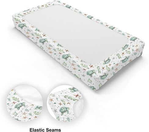 Ocean Animals Changing Pad Cover, Ocean Whale Sea Turtle Baby Diaper Changing Table Pad Cover, Unisex Ocean Whale Pattern Baby Diaper Table Changing Mat Sheet for Baby Boys Girls-16 * 32 in Saudi Arabia