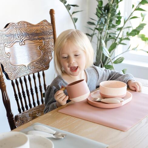 Yeah Baby Goods Silicone Bowl | Non-Suction Dinnerware (Sage/Brown Speckle) in Kuwait