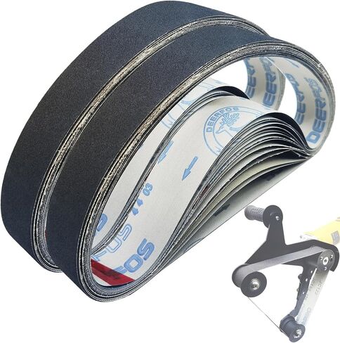 15 Pcs 1-1/2 x 29 Inch Silicon Carbide Sanding Belts,3 Pcs Each of 80/120/240/400/600 Grits Sanding Belt for Pipe Sander Adapter,740 x 40 mm Sanding Belts for Pipe or Tube Sanding Attachment. in Saudi Arabia