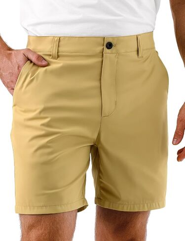 شورت جولف رجالي درزة داخلية 7 بوصة، سريع الجفاف، كاجوال خفيف الوزن، قابل للتمدد، مسطح من الأمام، شورت جولف رجالي هجين للرجال in Kuwait