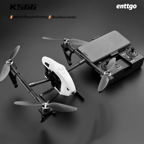 KS66 Drone 1080P Camera, New lLanding Gear Drone, Brushless Motor, 2 batteries, Optical Flow Localization, Active Obstacle Avoidance, One Key Take Off/Landing. (White - 2 batteries) in Saudi Arabia