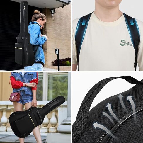 Acoustic Guitar Bag 41 Inch Guitar Gig Bag Water Resistent Soft Guitar Case Cover Backpack Dual Adjustable Shoulder Straps Acoustic Guitar Bags Cases (B15) in Saudi Arabia