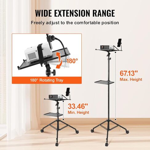 VEVOR Motorized Projector Lift, Electric Projector Lift Adjustable Height 59 in, Hidden Projector Ceiling Mount with Remote and Wired Control, Ideal for Movies, Home, Office, Stage and Studio, White in Saudi Arabia