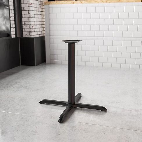 Flash Furniture 30" x 30" Restaurant Table X-Base with 3" Diameter Table Height Column, Commercial X-Base Cast Iron Restaurant Table Base, Black in Kuwait