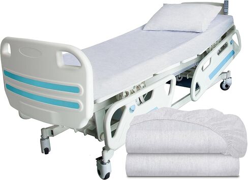 3 Piece Hospital Bed Sheet Set, Soft Jersey Knitted T-Shirt Quality, 1 Flat, 1 Fitted, 1 Pillowcase in Kuwait