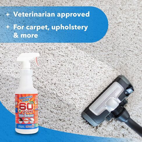 Amazing 60 Second Stain Remover - Commercial Strength - Powerful, Natural Enzymes Remove Food, Grease, Pet Stains & More - Non-Toxic/Eco Friendly - USA Made (16oz Spray Bottle) in Saudi Arabia