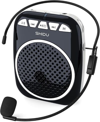 SHIDU Voice Amplifier, Portable Speaker with Microphone Small Megaphone PA System Supports Bluetooth TF Card & U-Disk Play Music for Teachers, Tour Guides, Coaches, Training in Saudi Arabia