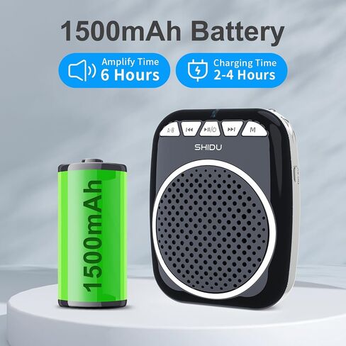 SHIDU Voice Amplifier, Portable Speaker with Microphone Small Megaphone PA System Supports Bluetooth TF Card & U-Disk Play Music for Teachers, Tour Guides, Coaches, Training in Saudi Arabia