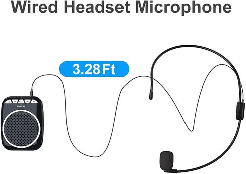 SHIDU Voice Amplifier, Portable Speaker with Microphone Small Megaphone PA System Supports Bluetooth TF Card & U-Disk Play Music for Teachers, Tour Guides, Coaches, Training in Saudi Arabia