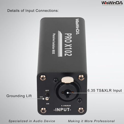 Pro TS-2 Microphone Hum Eliminator 2 Channels 6.35 1/4inch Ground Loop Isolator for Microphone/Audio Player/Audio System etc Eliminate The Current Hum Noise (PRO TS/TRS-2) in Kuwait