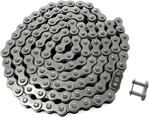 AZSSMUK 08A 40# Roller Chain - 5 Feet 40Mn Carbon Steel Material with 1 Connecting Link for Go Kart, Mini Bike Chain Replacement in Kuwait