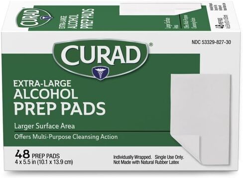 CURAD XL Size2-Ply Sterile Alcohol Prep Pad, 4" x 5.5", 48/Box, Carton of 3 in Saudi Arabia