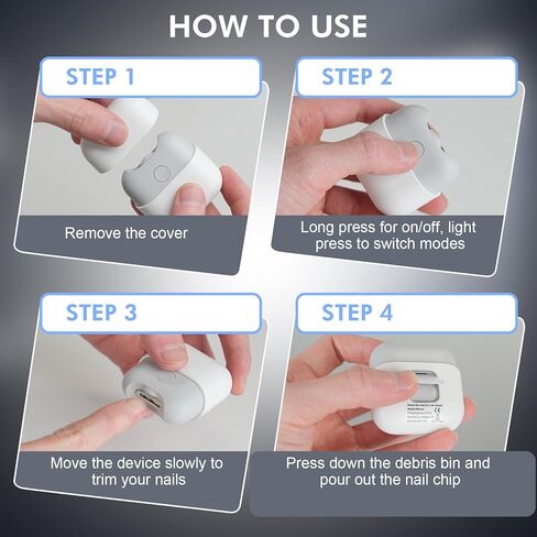 Electric Nail Clipper with Light, Automatic Nail Clipper Rechargeable with 2 Speeds and Nail Chip Storage for Babies, Children, Adults, Caregivers and Seniors in Kuwait