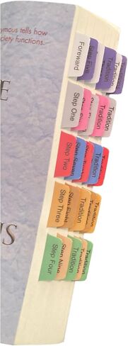 Book Tabs for Alcoholics Anonymous: The Big Book 4th edition. Laminated, Color-coded, and Repositionable for AA (Book not included) in Saudi Arabia