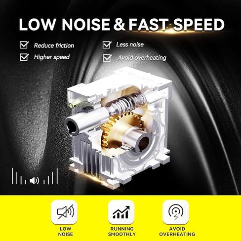 Worm Gear Gearbox,NMRV030 Worm Gear Speed Reducer Square Type for Nema23 Stepper Motor/Servo Motor,RV030 Output Bore/Hole 14mm Shaft (Pitch-Row: 47mm) (25:1) in Saudi Arabia