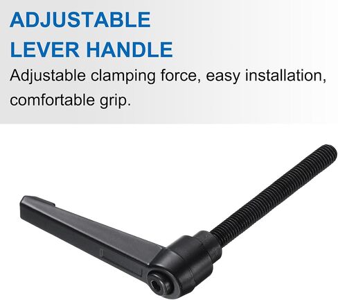 uxcell 2pcs Lever Adjustable Handles M8 x 70mm Metric Male Thread with Nuts Washers, Level Clamping Handle Set Hand Stud Knobs Rotating Screw Handles Bolts with Locking Lever, Black in Saudi Arabia