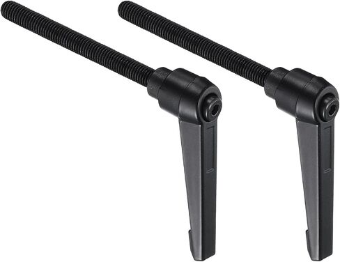 uxcell 2pcs Lever Adjustable Handles M8 x 70mm Metric Male Thread with Nuts Washers, Level Clamping Handle Set Hand Stud Knobs Rotating Screw Handles Bolts with Locking Lever, Black in Saudi Arabia