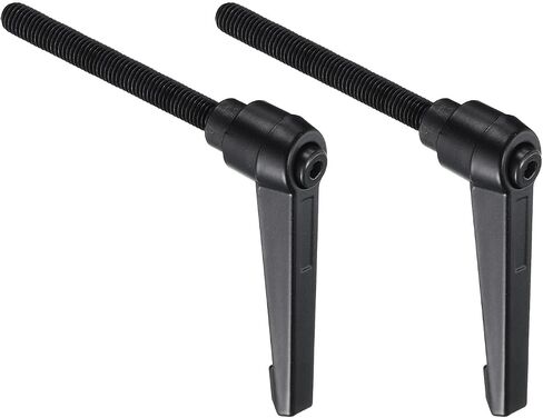 uxcell 2pcs Lever Adjustable Handles M8 x 70mm Metric Male Thread with Nuts Washers, Level Clamping Handle Set Hand Stud Knobs Rotating Screw Handles Bolts with Locking Lever, Black in Saudi Arabia