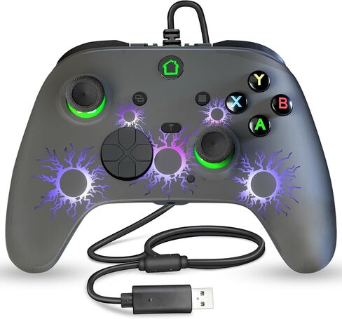 SWVOE Controller PC, Wired Gaming Controller for PC 10 and Steam Gaming Platforms, PC Game Controller Joystick with Dual-Vibration, Turbo, Programmable, RGB LED Light and 3.5mm Stereos (Scorpion) in Saudi Arabia