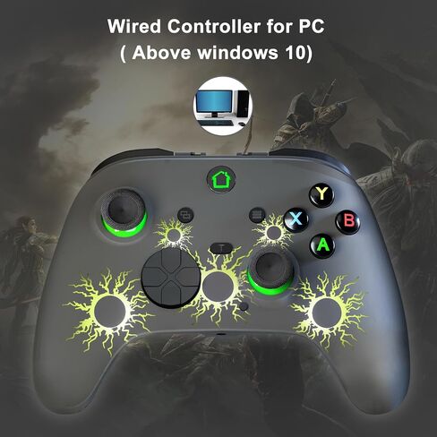 SWVOE Controller PC, Wired Gaming Controller for PC 10 and Steam Gaming Platforms, PC Game Controller Joystick with Dual-Vibration, Turbo, Programmable, RGB LED Light and 3.5mm Stereos (Scorpion) in Saudi Arabia