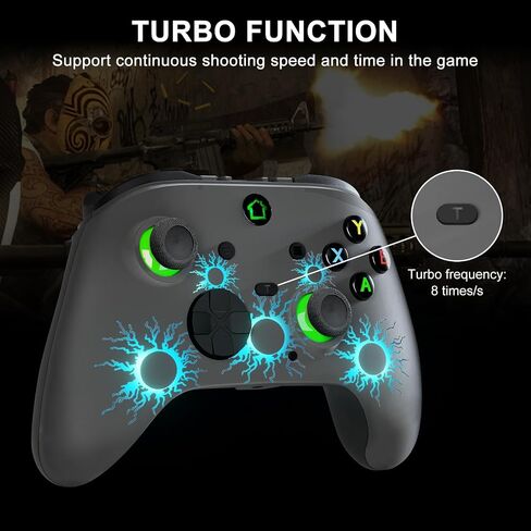 SWVOE Controller PC, Wired Gaming Controller for PC 10 and Steam Gaming Platforms, PC Game Controller Joystick with Dual-Vibration, Turbo, Programmable, RGB LED Light and 3.5mm Stereos (Scorpion) in Saudi Arabia