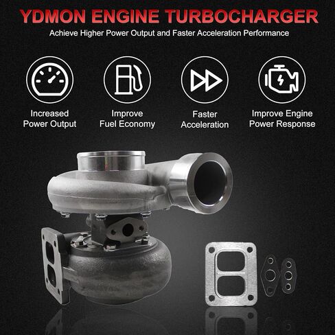 Turbocharger with Gaskets, Compatible with T04E T3/T4 0.57 A/R 48.1 TRIM 400+HP BOOST STAGE III Charger, 1.5L-2.5L Engine Turbo Charger Replaces Part in Saudi Arabia
