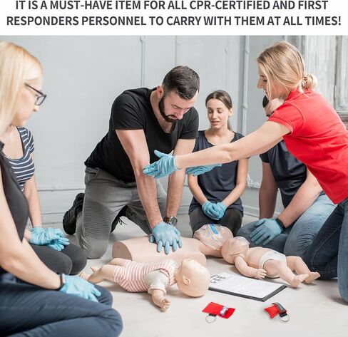 6 Counts CPR Pocket Mask Keychain, CPR Face Shield with One Way Valve Breathing Barrier for First Aid or ADE Training, Red in Kuwait