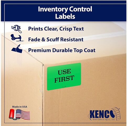 Use First Labels - 500 3" X 2" Use First Stickers - Inventory Control and Handling Adhesive 500 Permanent Adhesive Labels Per Roll Made in The USA and Fully Biodegradable (1) in Saudi Arabia